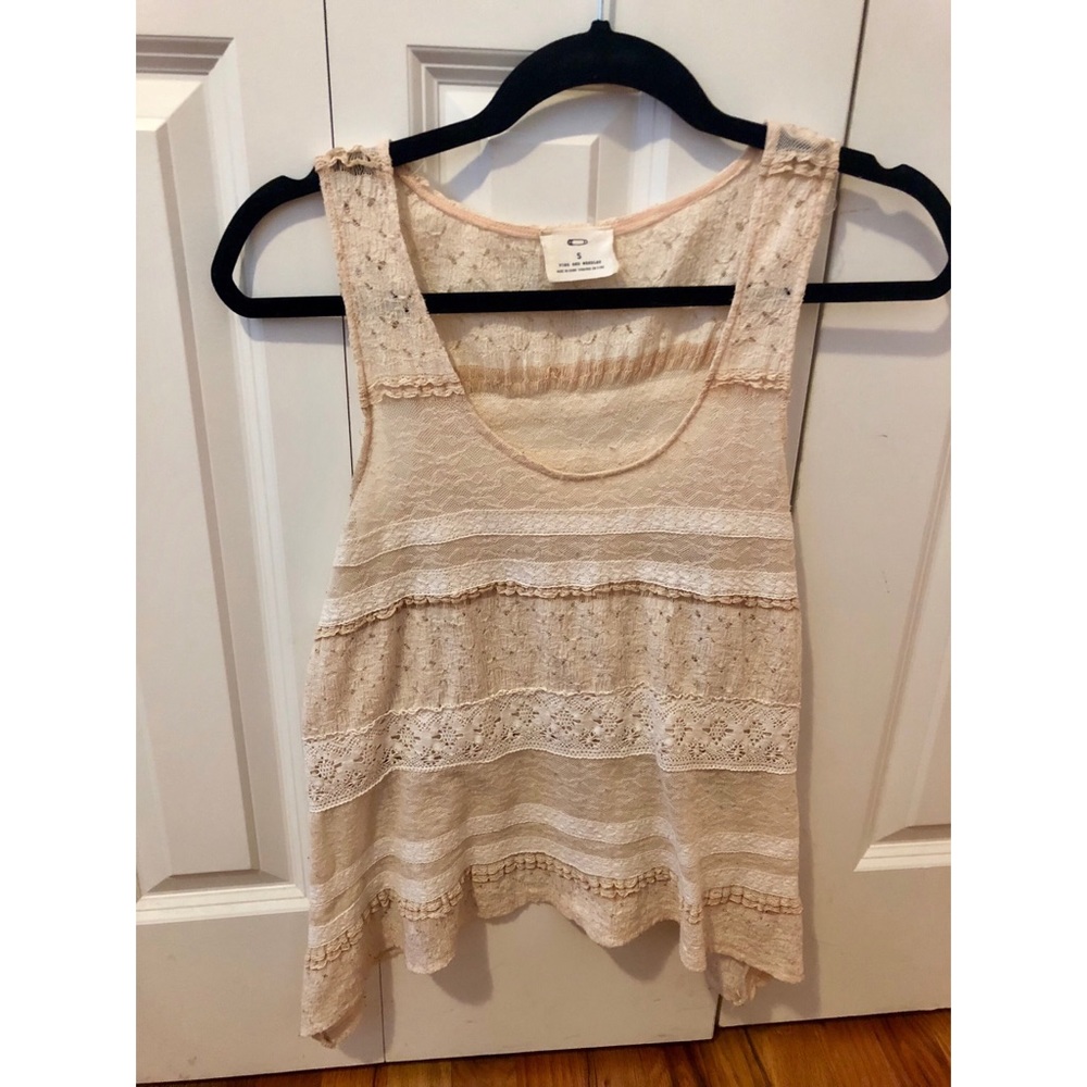 Cream lace tank top
